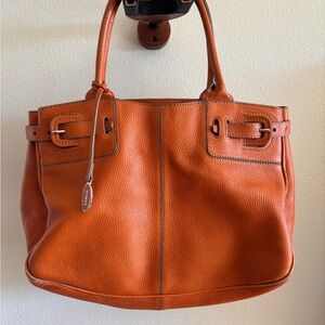 Tod's Orange Leather Tote